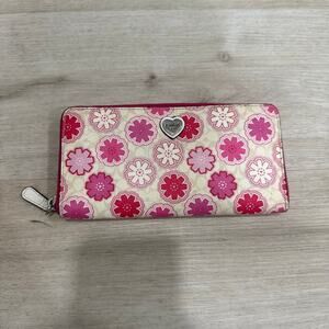 Coach Floral Print Accordian Full Zip Wallet F5672 Vintage Girly Y2K